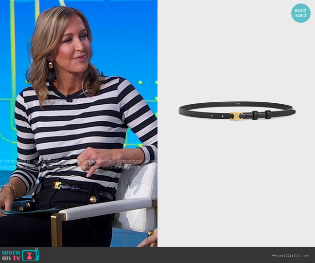 Celine Teen Triomphe Belt in Taurillon Leather worn by Lara Spencer on Good Morning America