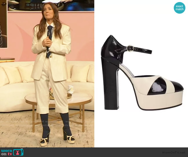 Celine Two tone Mary Jane Heels worn by Drew Barrymore on The Drew Barrymore Show