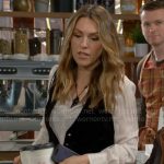Chloe’s white blouse and black vest on The Young and the Restless