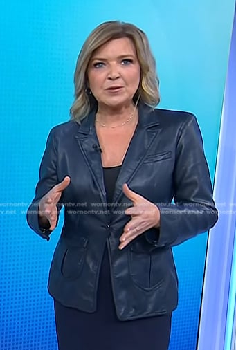 Christine Romans’ navy leather blazer on Today