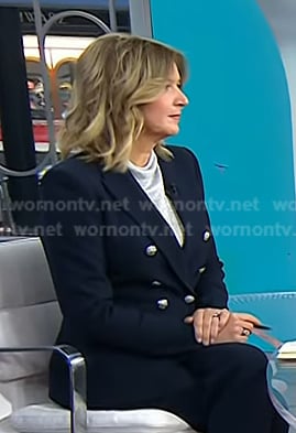 Christine Romans’ navy blazer with silver buttons  on Today