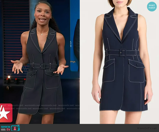 Cinq a Sept Belize Belted Dress worn by Zuri Hall on Access Hollywood