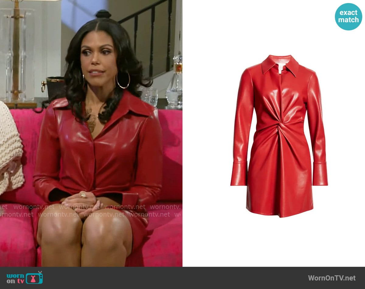 Cinq a Sept McKenna Dress in Rosewood worn by Dani Dupree (Karla Mosley) on Beyond the Gates