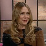 Claire’s brown colorblock dress on The Young and the Restless