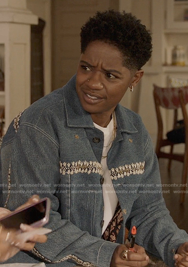 Coop’s denim embroidered jacket on All American