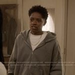 Coop’s gray zip front hoodie and sweatpants on All American