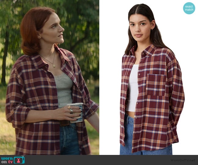 Cotton On Boyfriend Flannel Shirt worn by Bronte (Madeline Brewer) on You