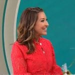 Courtney Cason’s red eyelet lace shirtdress on CBS Mornings