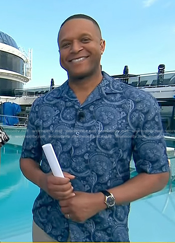 Craig Melvin’s blue paisley print shirt on Today