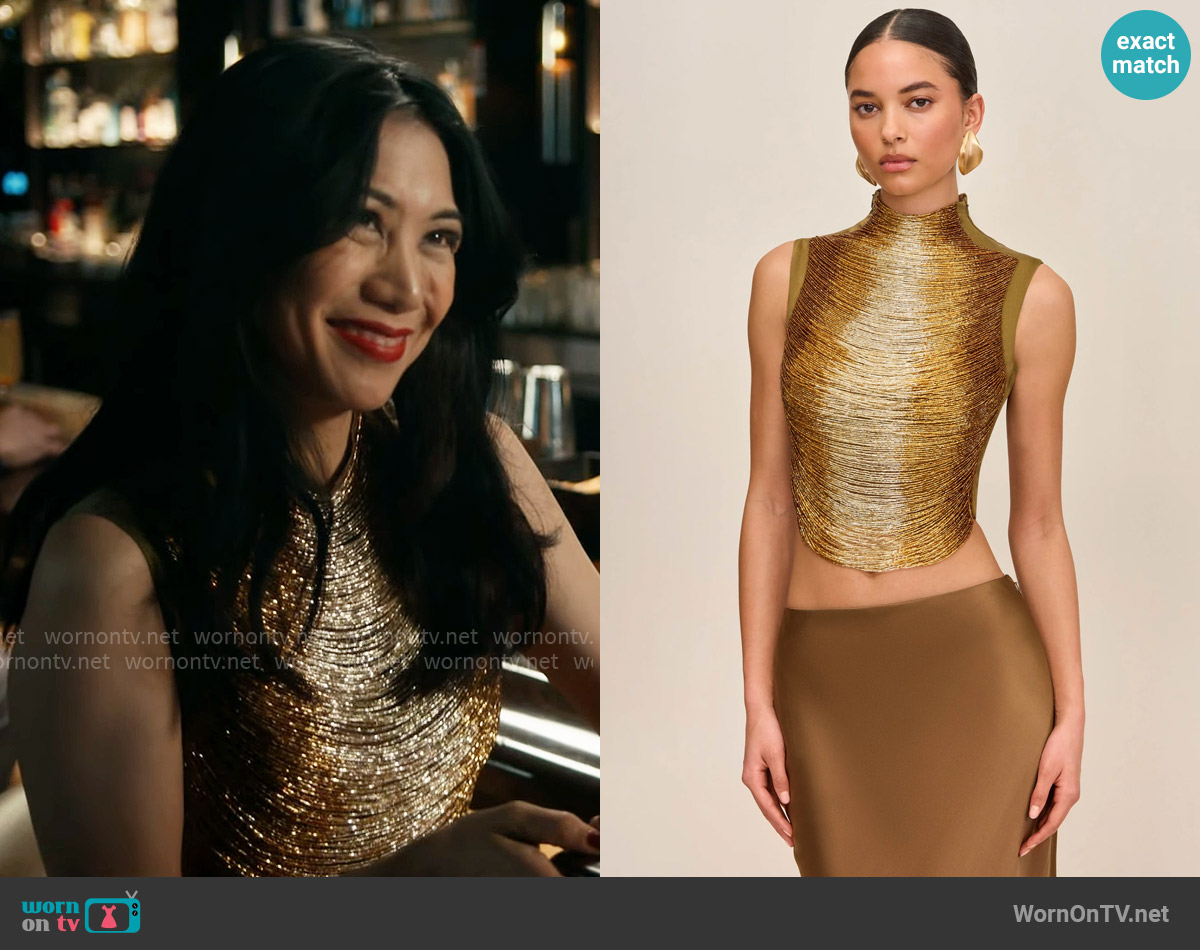 Cult Gaia Taraji Top worn by Melody Bayani (Liza Lapira) on The Equalizer