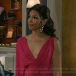 Dani’s pink asymmetric drape gown on Beyond the Gates