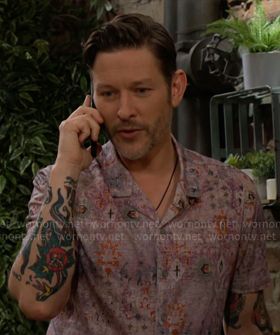 Daniel’s pink printed shirt on The Young and the Restless