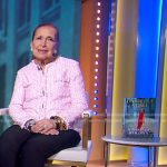 Danielle Steel’s pink pearl embellished tweed jacket on Good Morning America
