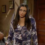 Daphne’s abstract print midi dress on The Bold and the Beautiful