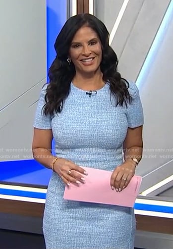 Darlene’s blue tweed sheath dress on Today