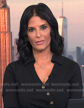 Darlene’s black asymmetric button dress on Today