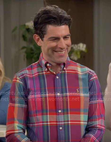 Dave’s red plaid shirt on The Neighborhood