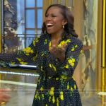 Deborah Roberts black floral print dress on Tamron Hall Show