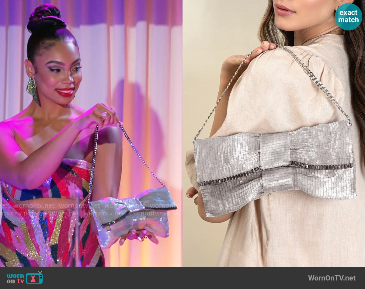 Deepa Gurnani Avianna Clutch worn by Chelsea Hamilton (RhonniRose Mantilla) on Beyond the Gates