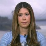 Deirdre’s blue ribbed dress on NBC News Daily