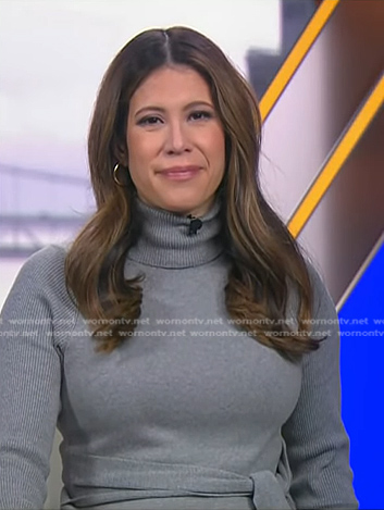 Deirdre’s grey turtleneck sweater dress on NBC News Daily