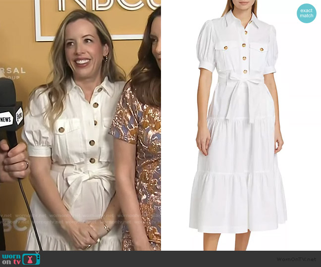 Derek Lam 10 Crosby Buffy Cotton Utility Shirtdress worn by Lang Fisher on E! News