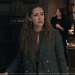 Detective Edwards’ plaid double breasted blazer on Elsbeth