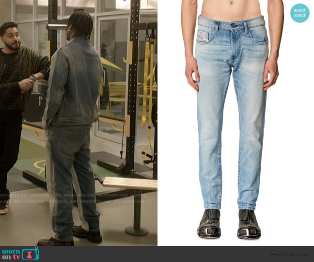 Diesel slim jeans 2019 d-strukt 0dqab worn by Darnell Hayes (Da'Vinchi) on All American