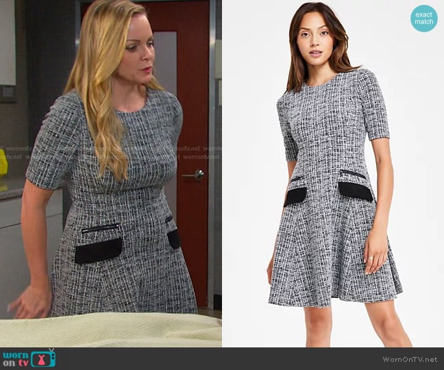 DKNY Short-Sleeve A-Line Dress worn by Belle Brady (Martha Madison) on Days of our Lives