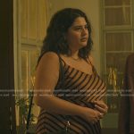 Dominique’s brown striped dress on You