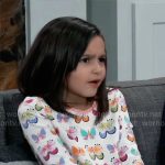 Donna’s butterfly print top on General Hospital