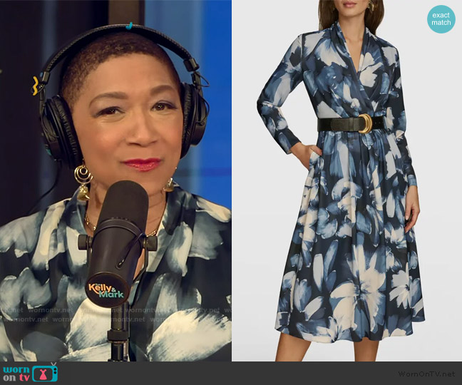 Donna Karan Floral Print Belted Long Sleeve Midi Dress worn by Deja Vu on Live with Kelly and Mark