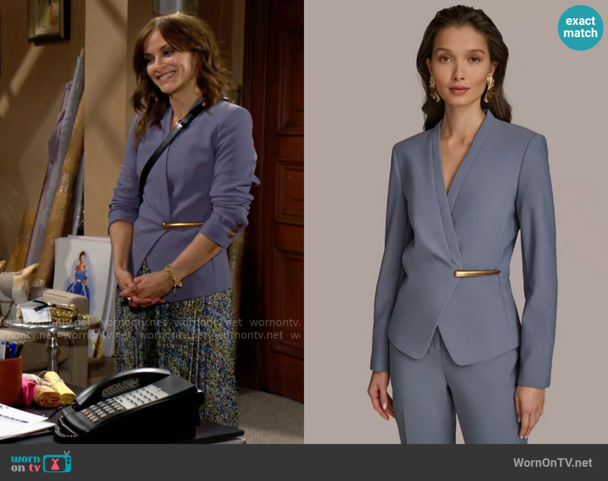 Donna Karan Hardware-Trim Blazer worn by Taylor Hayes (Rebecca Budig) on The Bold and the Beautiful