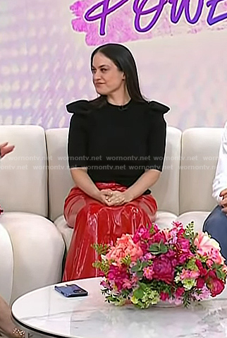 Donna’s red patent leather skirt on Today