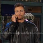 Doug’s black leather zip jacket on Days of our Lives