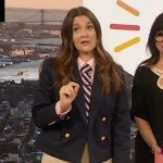 Drew’s navy cropped blazer on The Drew Barrymore Show