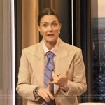 Drew’s khaki blazer and pants on The Drew Barrymore Show