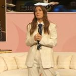 Drew’s ivory stripe blazer on The Drew Barrymore Show