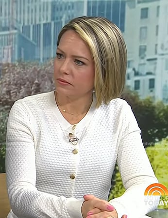 Dylan’s white texture cardigan on Today
