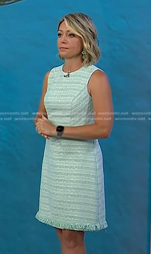 Dylan’s green tweed dress on Today