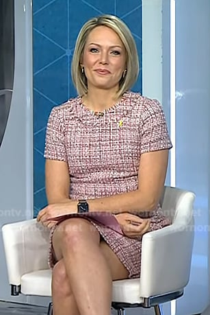 Dylan’s red short sleeve tweed dress on Today
