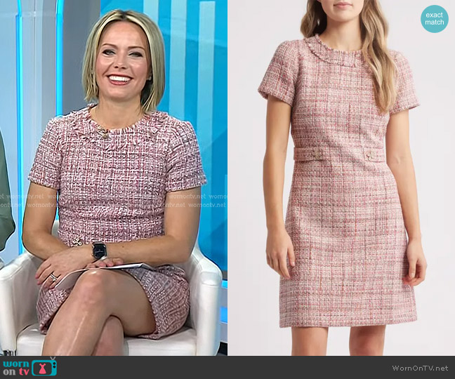 Eliza J Short Sleeve Tweed Dress in Pink Multi worn by Dylan Dreyer on Today