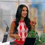 Elizabeth Werner’s red wavy top on CBS Mornings