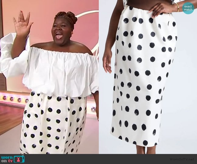 Eloquii Printed Column Skirt worn by Gabourey Sidibe on Sherri