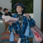 Elsbeth’s blue plaid coat on Elsbeth