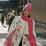 Elsbeth’s white floral print cape on Elsbeth
