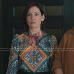 Elsbeth’s mosiac print blouse on Elsbeth