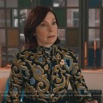 Elsbeth’s paisley print top and jacket on Elsbeth