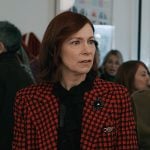 Elsbeth’s red check print blazer on Elsbeth