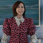 Elsbeth’s pink printed puff sleeve top on Elsbeth